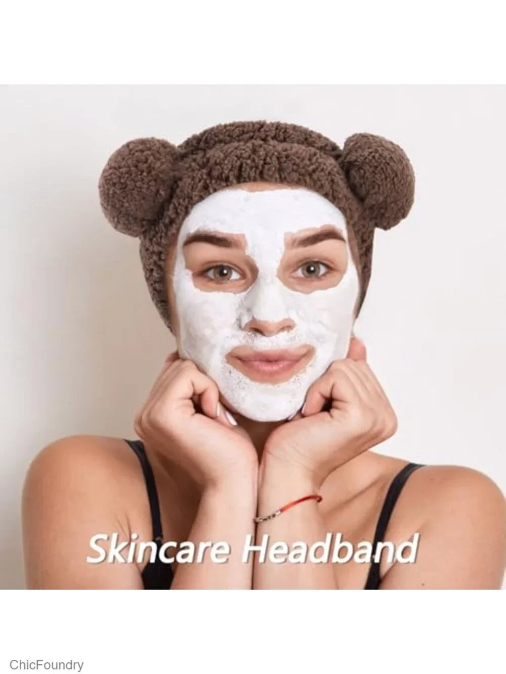 Spa Headband Set with Bow, Microfiber Makeup Face Wash Headbands, 5 Pcs Hair